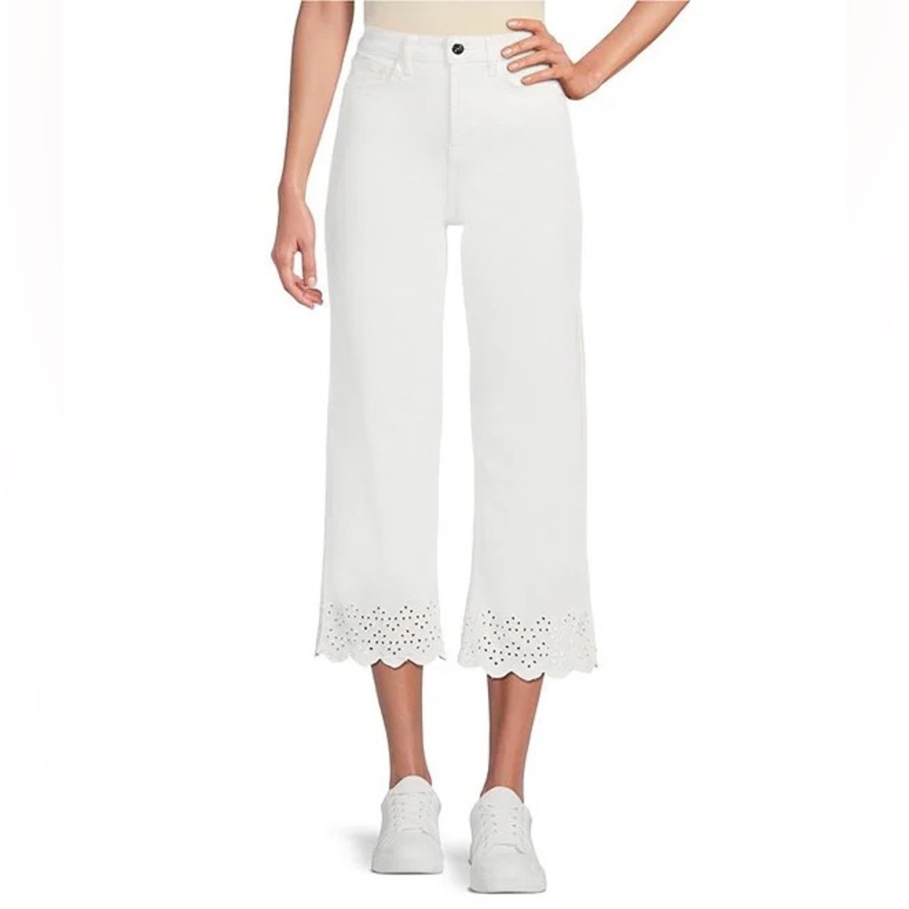 Jen7 high rise wide leg cropped jean